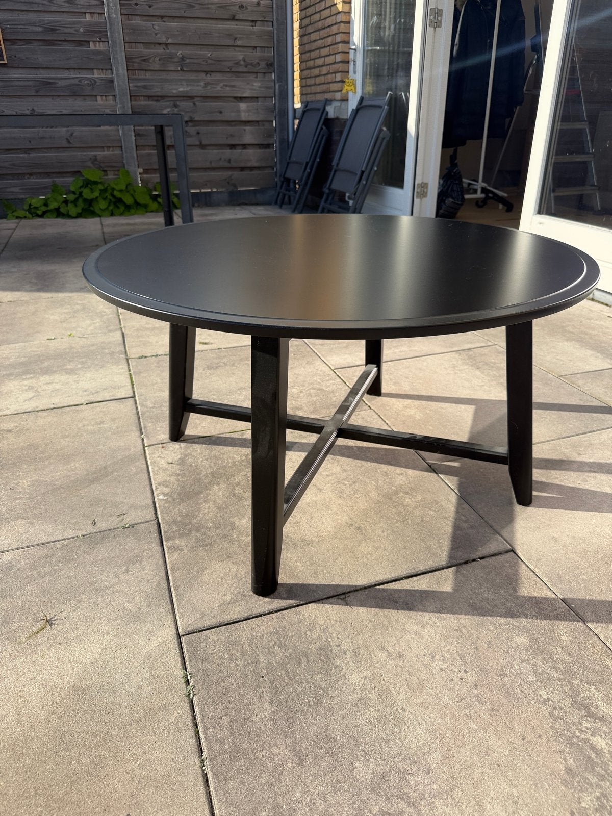 IKEA Kragsta Salontafel - Zwart, Ø90cm, H48cm, Ophalen, Gebruikt, Rond, 50 tot 100 cm