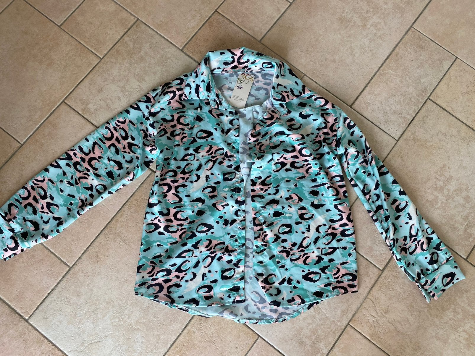 Blouse panter print maat L, Ophalen of Verzenden, Nieuw, Groen