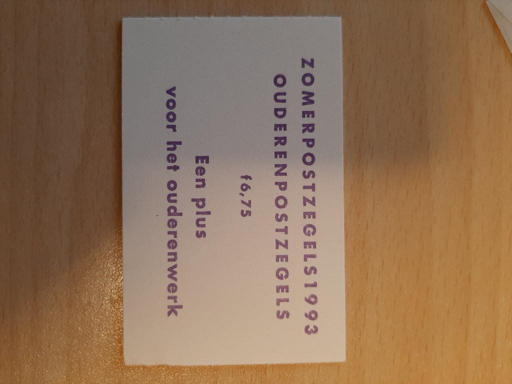 1993 postzegelboekje ouderenzegels  zomerzegels, Verzenden, Postfris