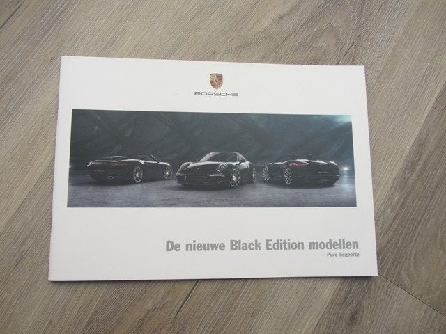 Porsche, De nieuwe Black Edition modellen Folder 2015, Porsche, Ophalen of Verzenden, Zo goed als nieuw, Porsche