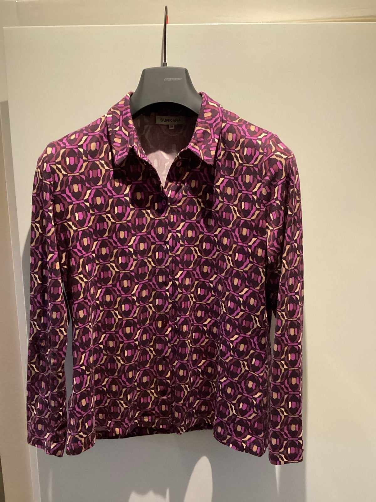 Surkana blouse met print - Maat XL, Ophalen of Verzenden, Zo goed als nieuw, Maat 46/48 (XL) of groter, Paars