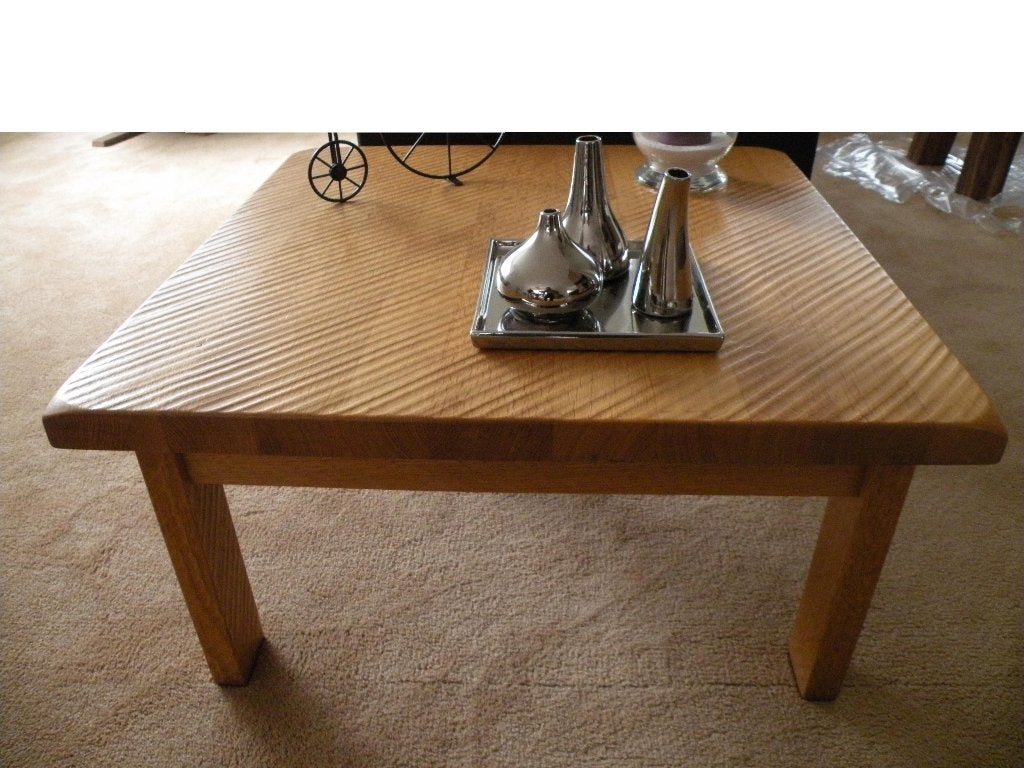 Massief eikenhouten bijzettafel, Ophalen, Minder dan 45 cm, Robuust eiken, Vierkant