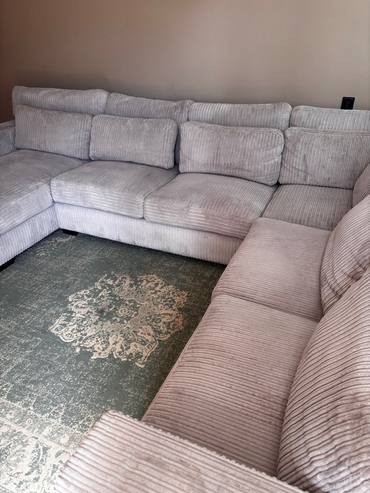Zitmaxx ribbank silver - Ruime hoekbank met lounge, Ophalen, Gebruikt, Hoekbank, 300 cm of meer