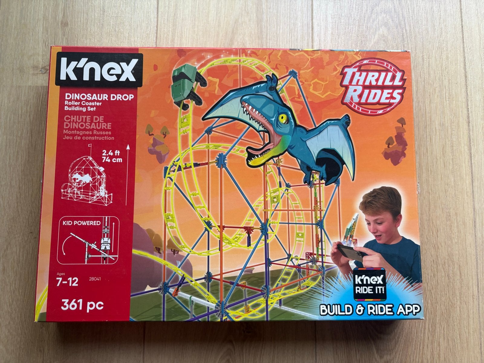 K'nex Thrill Rides Dinosaur Drop Roller Coaster Bouwset, Ophalen of Verzenden, Zo goed als nieuw, K'nex