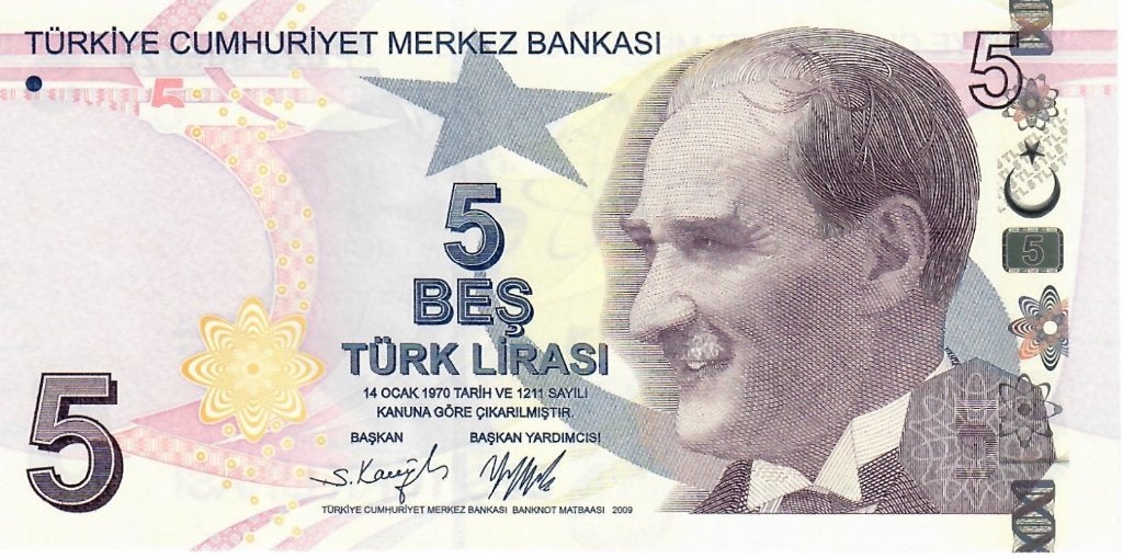 Turkije bankbiljet 5 Lira Mustafa Kemal Atatürk 2022 UNC, Ophalen of Verzenden, Overige landen, Los biljet