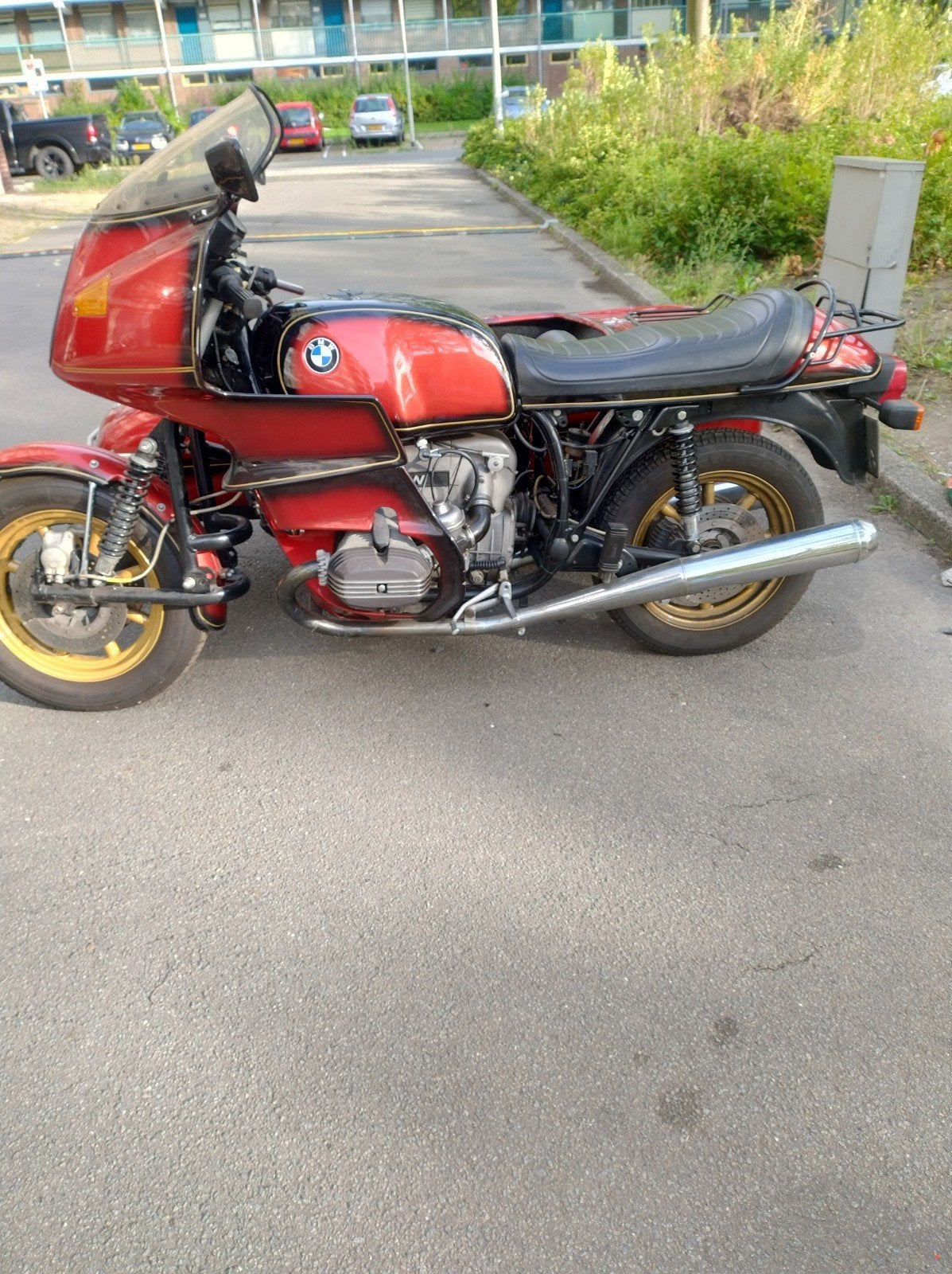 BMW R100RS met HMO zijspan uit 1980, Cardan-aandrijving, 2 cilinders, Gebruikt, Handgeschakeld