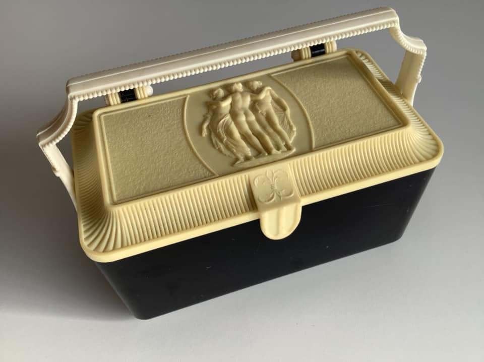 vintage fifties koffertje / box met de 3 gratiën, Antiek en Kunst, Ophalen of Verzenden