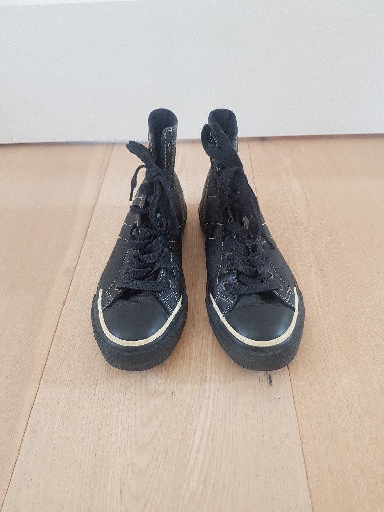 Leuke leren gympen van Converse, Zwart, Converse, Ophalen of Verzenden, Sneakers of Gympen