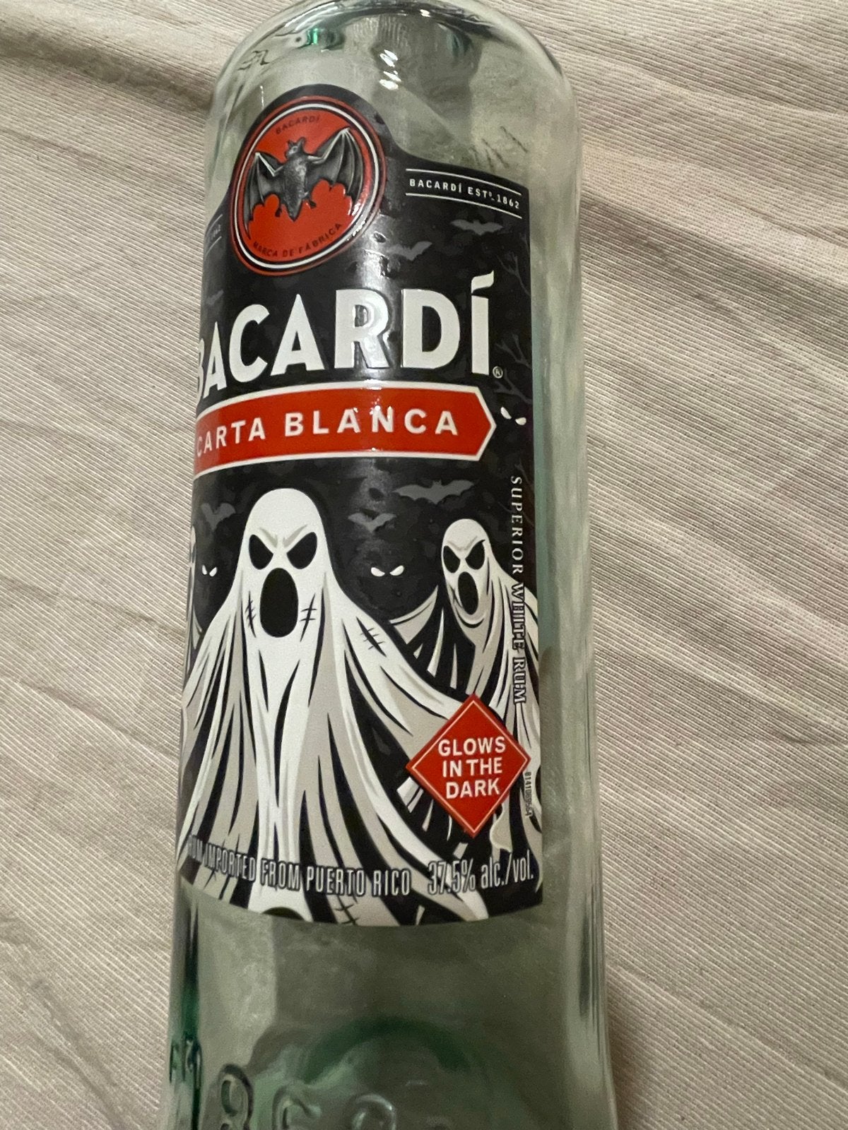 Lege fles Bacardí Halloween editie - Glows in the Dark, Ophalen of Verzenden, Zo goed als nieuw