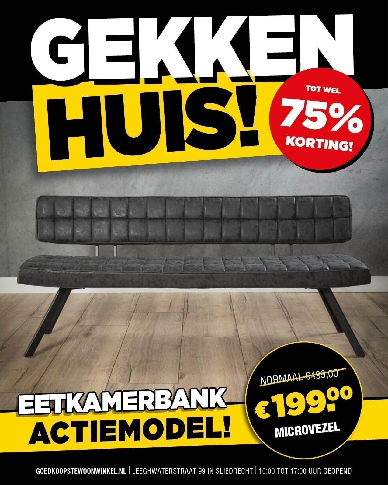 Eetkamerbank Actiemodel - Microvezel, Ophalen, Nieuw, Stof, Modern