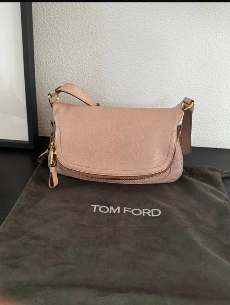 Tom Ford Jennifer Nude/rose kalfsleer schoudertas, Ophalen of Verzenden, Zo goed als nieuw, Roze, Schoudertasje