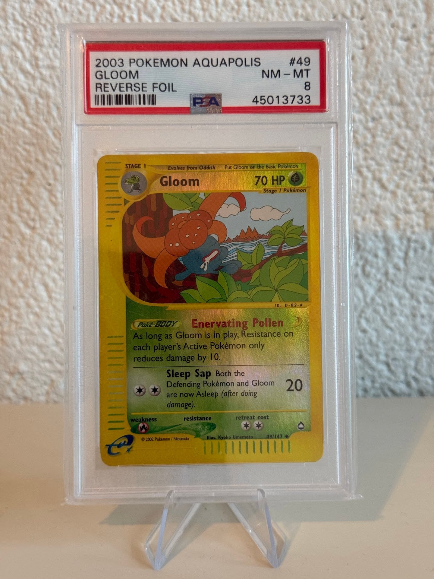 Pokemon | Gloom | PSA 8 | 49/147 | Reverse Holo | 45013733, Ophalen of Verzenden, Zo goed als nieuw, Losse kaart