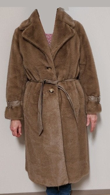 Bontmantel van Addy van den Krommenacker. Maat S/M. € 145,00, Kleding | Dames, Jassen | Winter, Nieuw, Maat 38/40 (M), Bruin, Ophalen of Verzenden