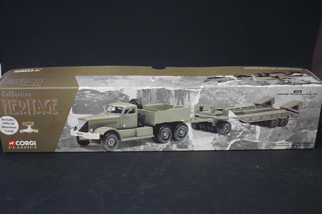 Corgi Diamond T tank transporter - 1/50 - Limited ed., Hobby en Vrije tijd, Ophalen of Verzenden, Zo goed als nieuw, Bus of Vrachtwagen