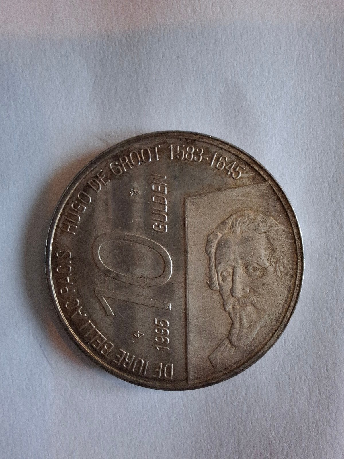 10 Gulden 1995 Beatrix Hugo de Groot Zilveren Munt, Koningin Beatrix, Zilver, Ophalen of Verzenden, Losse munt