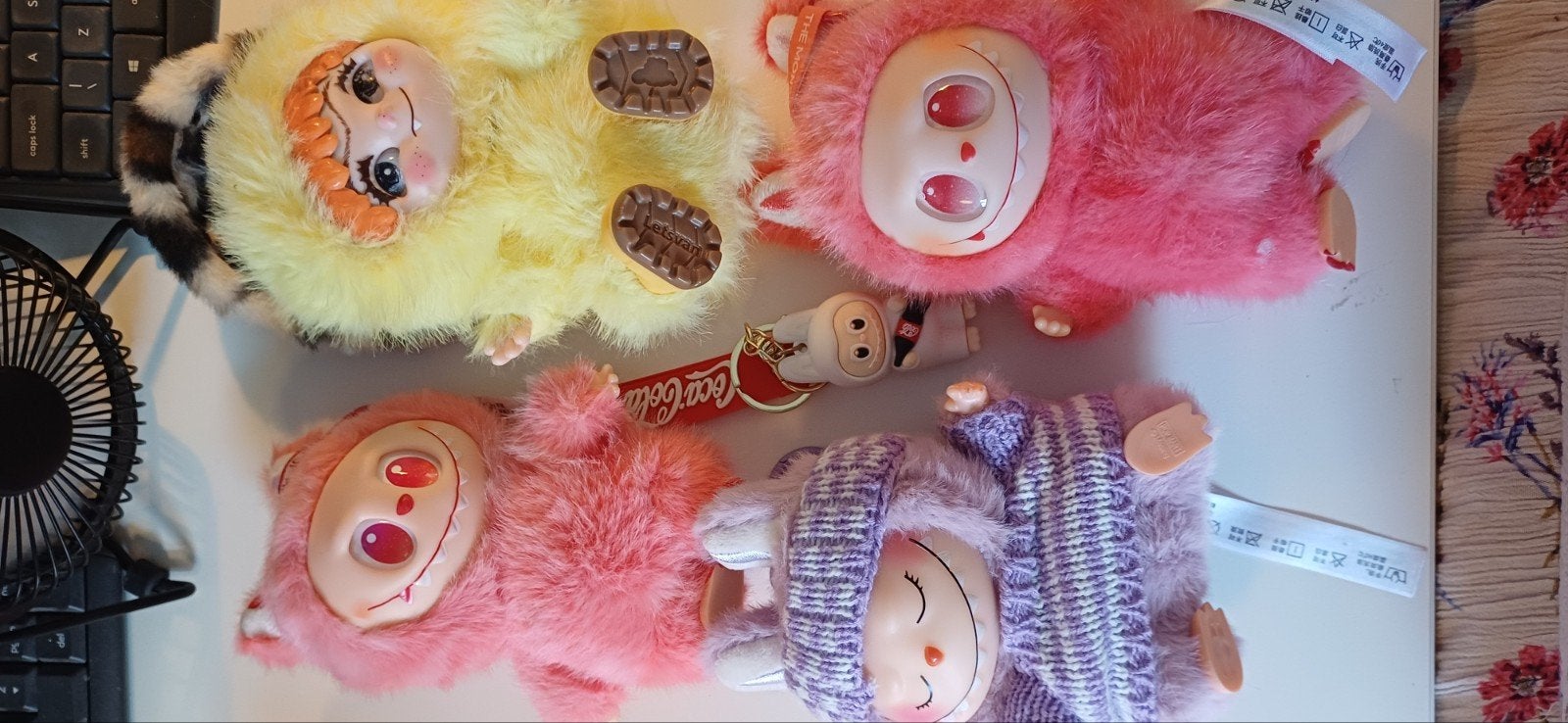 Leuke pluche figuurtjes - 4 stuks en een sleutelhanger, Gebruikt, Overige merken, Overige karakters, Overige typen