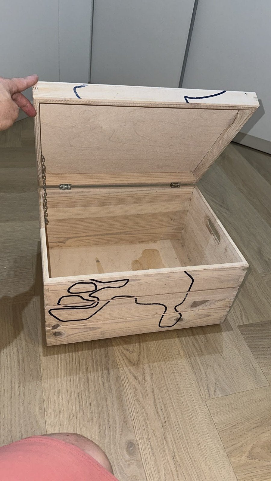 Houten kist met Nederlandse plattegrond, Ophalen of Verzenden, Gebruikt, 50 tot 100 cm, Minder dan 50 cm
