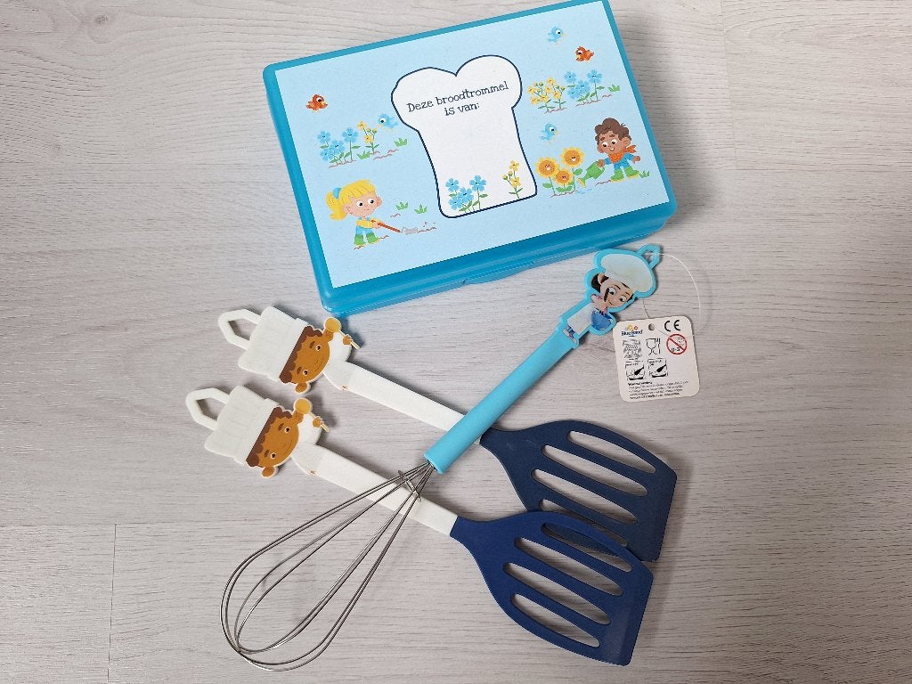 Blue Band broodtrommel + keukegerei set, Ophalen of Verzenden, Zo goed als nieuw