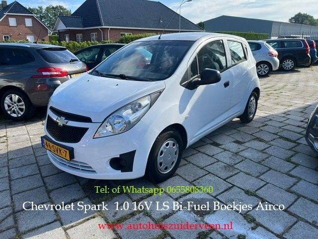 Chevrolet Spark 1.0 16V LS Bi-Fuel Compleet Onderhouden, Auto's, 65 pk, Euro 5, 4 cilinders, Wit