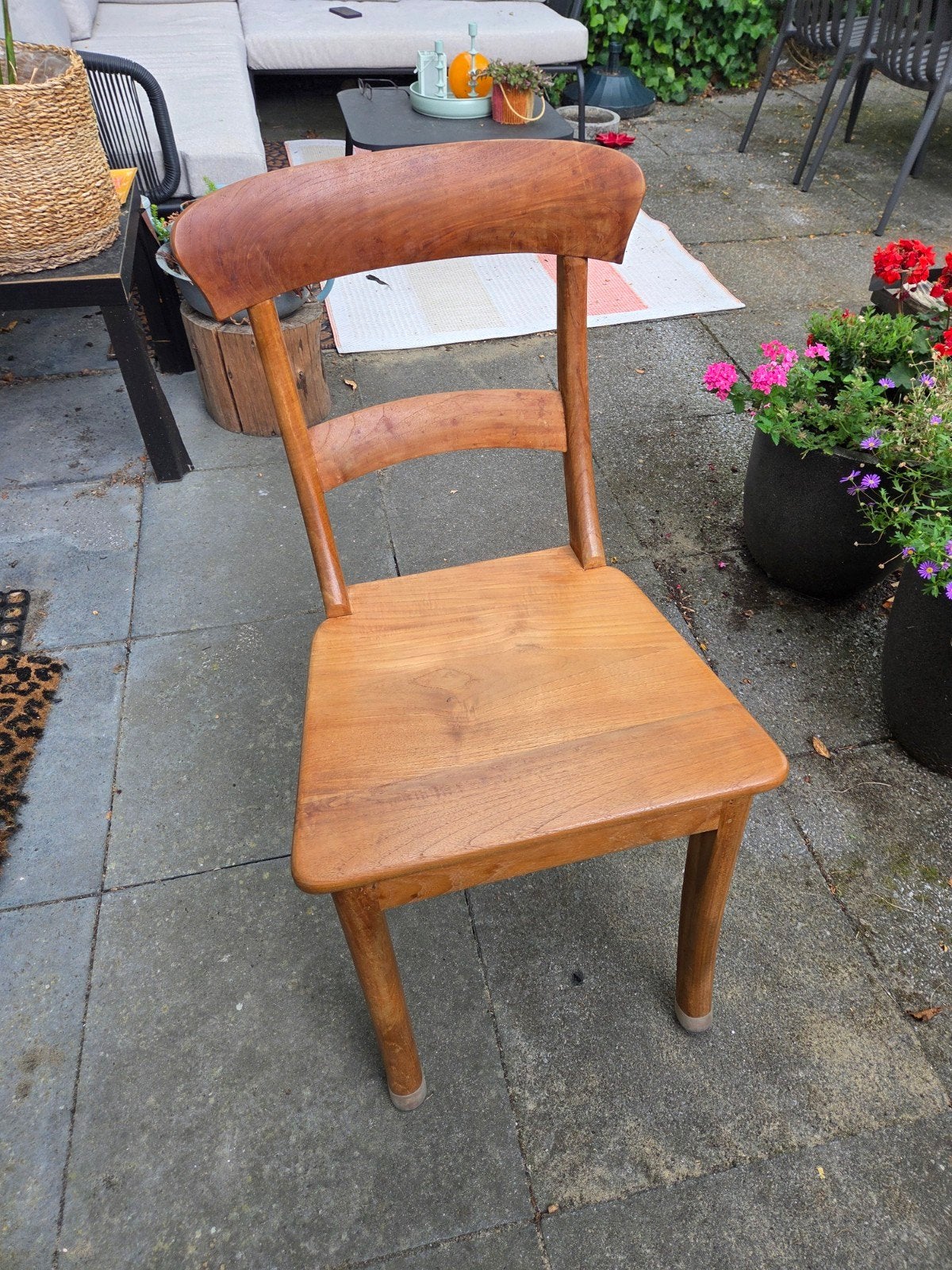 teak houten stoelen (6), Huis en Inrichting, Gebruikt, Bruin, Ophalen of Verzenden, Vijf, Zes of meer stoelen