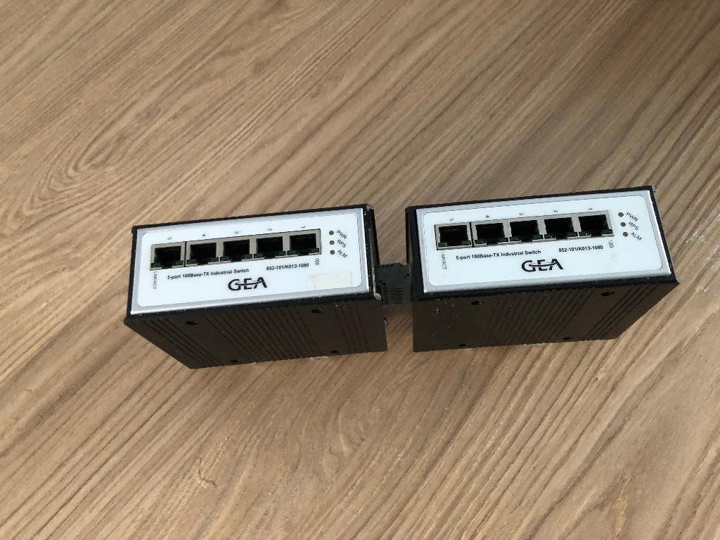 te koop:2 x GEA 5-poorts industriële Ethernet-switch, Ophalen of Verzenden, Gebruikt