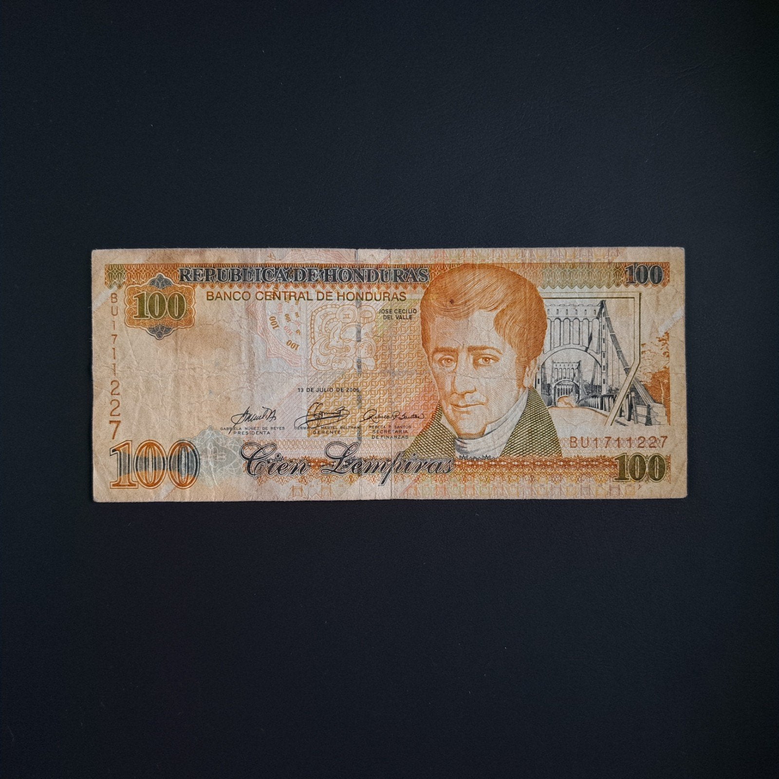 100 lempira Honduras #033, Verzenden, Midden-Amerika, Los biljet
