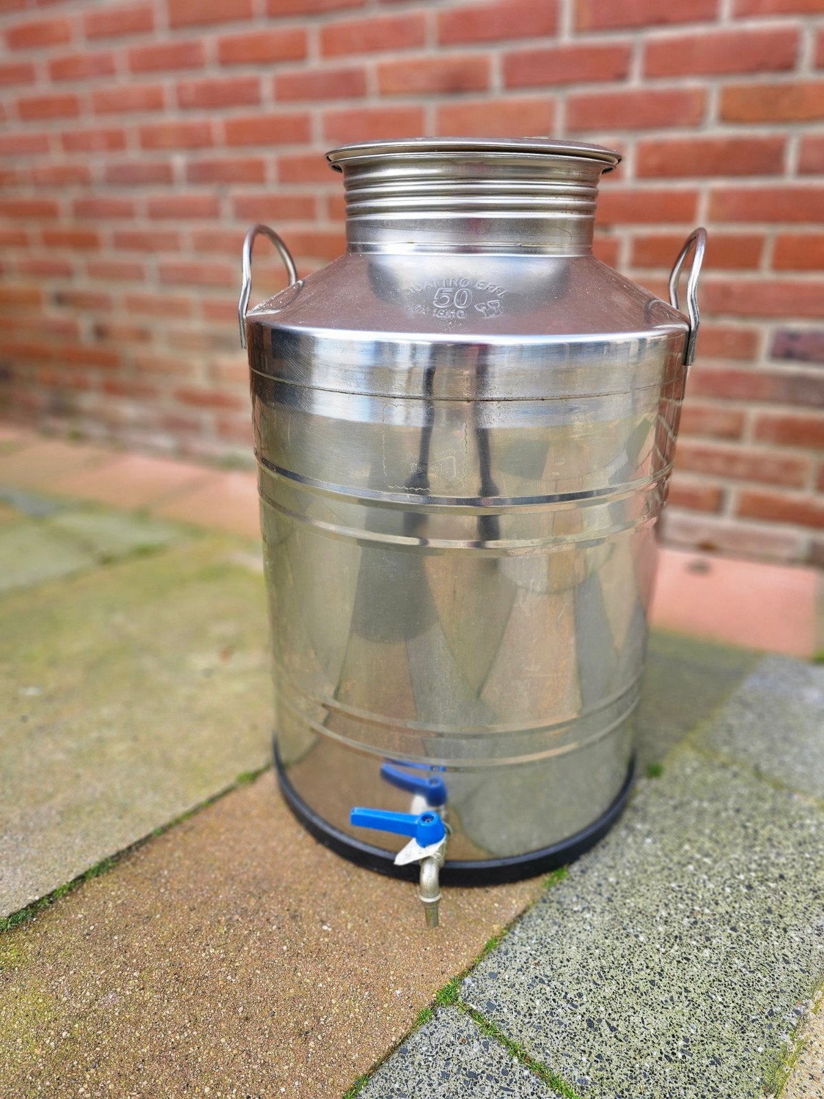 SANSONE RVS olijfolievat 50L met kraan, Ophalen, Zo goed als nieuw