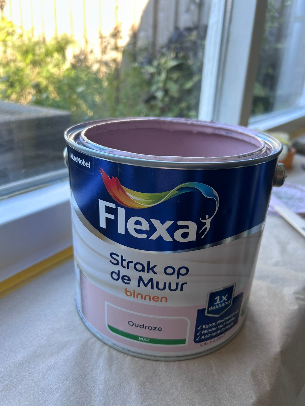 Halve pot Flexa oud roze, Doe-het-zelf en Verbouw, Ophalen, Zo goed als nieuw, Roze