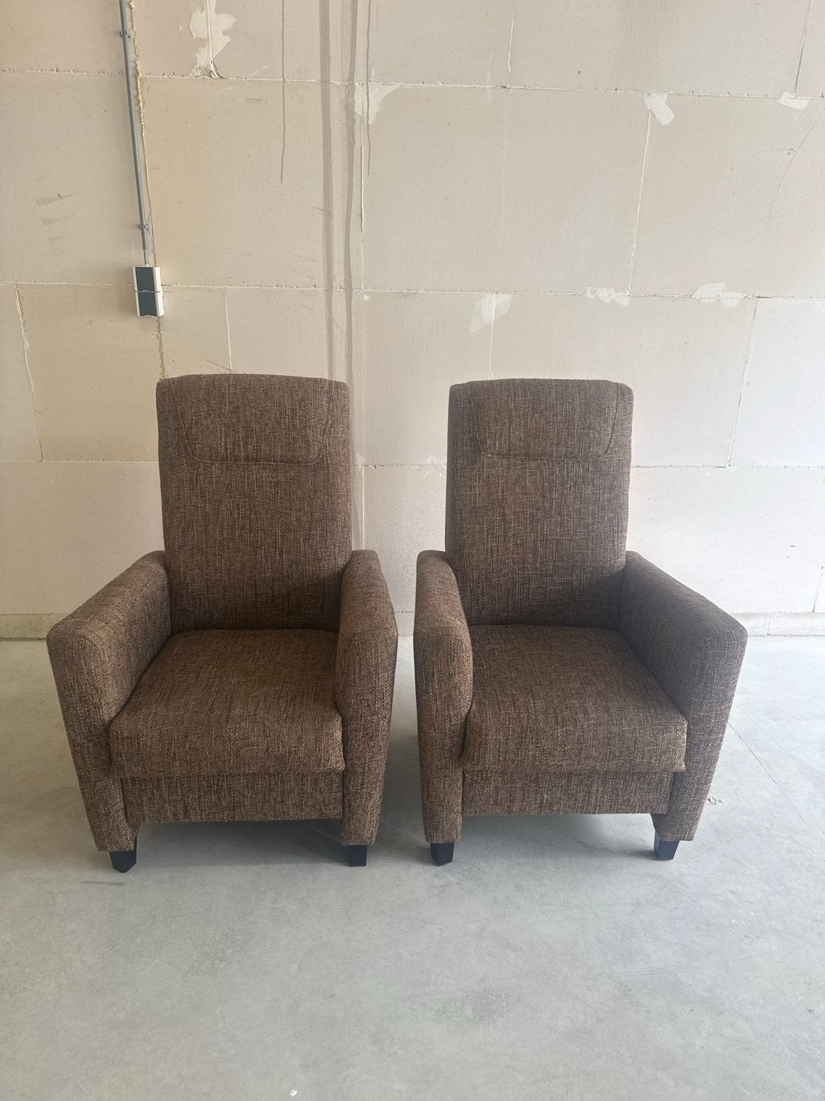 2x Gemeleerde Bruine Stof Fauteuils - Zo goed als nieuw, Huis en Inrichting, Ophalen of Verzenden, Zo goed als nieuw, Stof, 75 tot 100 cm