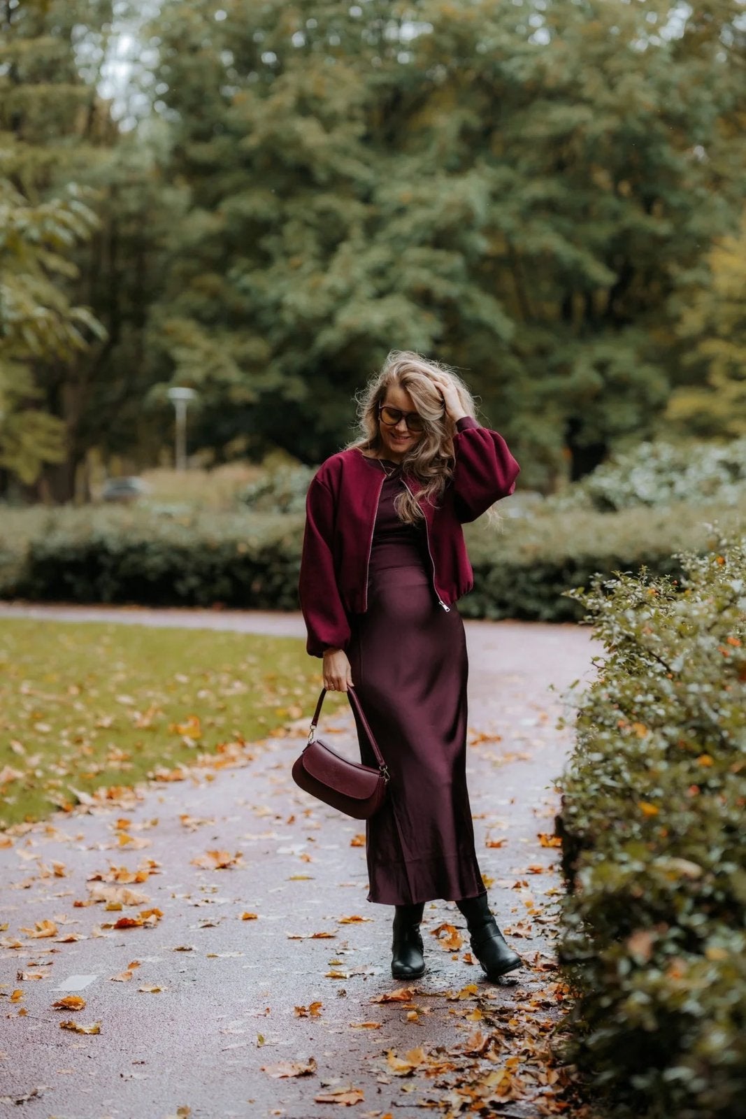 Lange bordeaux rode satijnen rok maat S Neo Noir, Verzenden, Zo goed als nieuw, Maat 36 (S), Rood