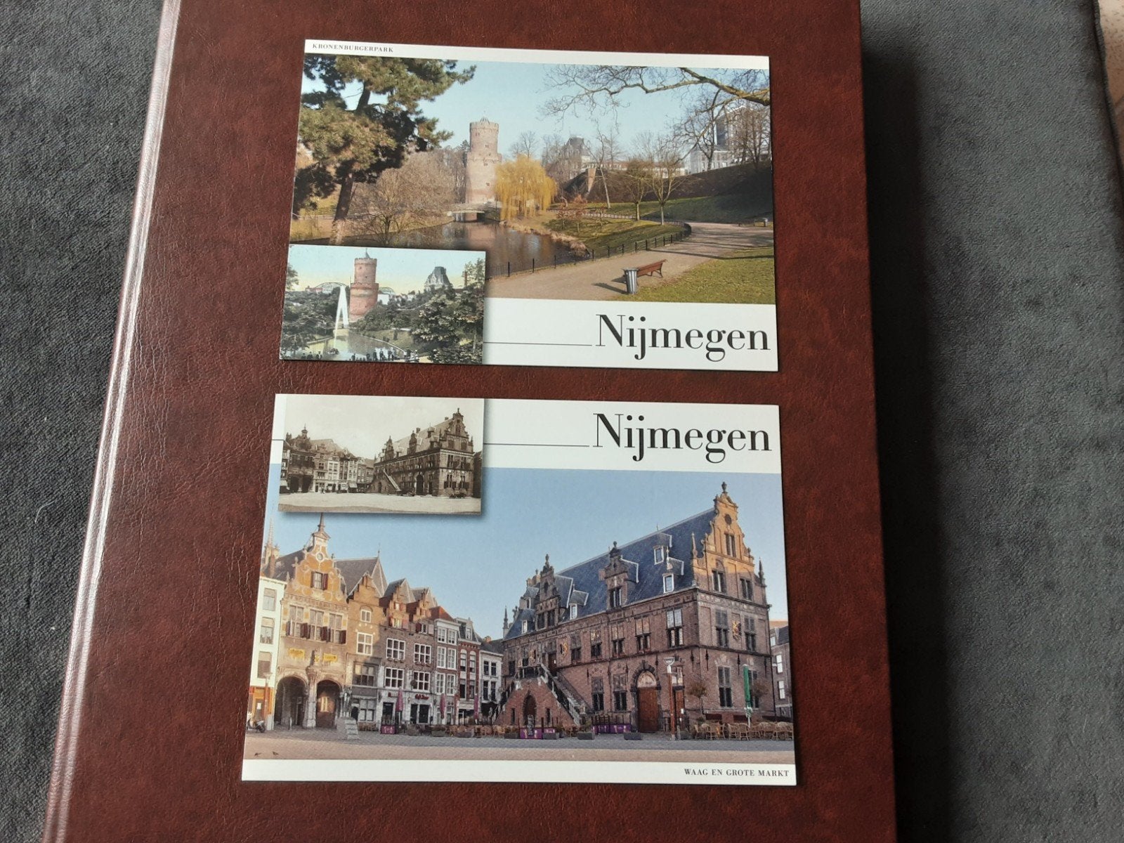 2 Post kaarten van Nijmegen met elk een gedrukt post zegel, Ophalen of Verzenden