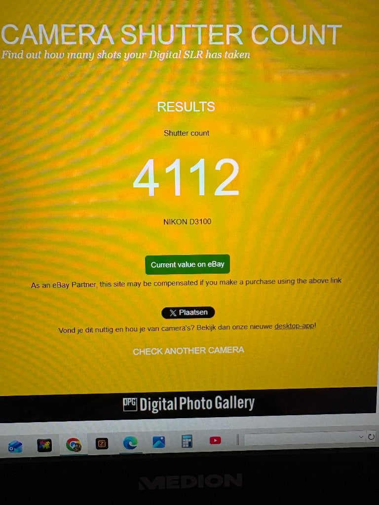 Nikon 3100D, 14 megapixels, Spiegelreflex, Bodydop, Ophalen of Verzenden
