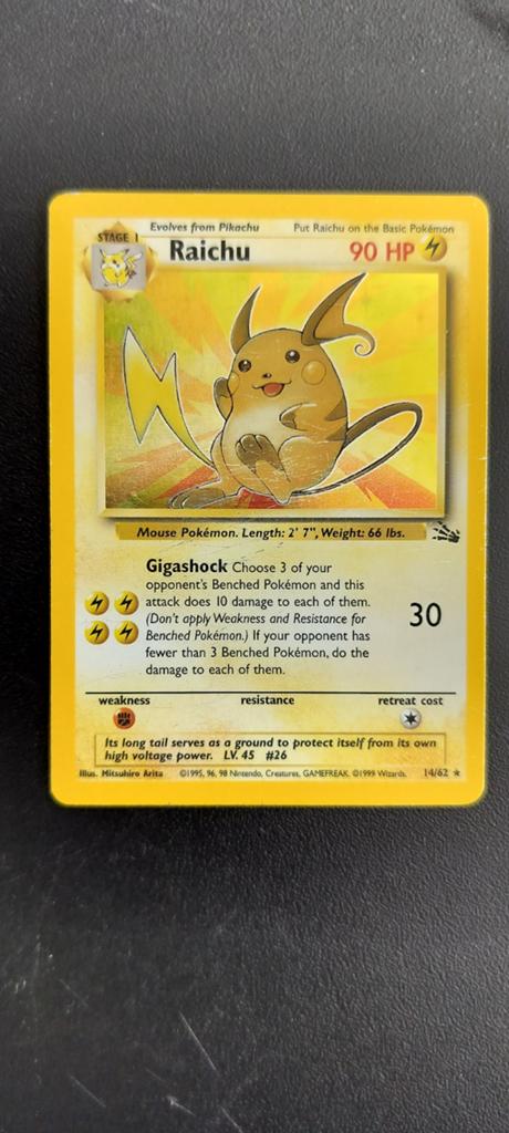 Fossil Raichu foil, Ophalen of Verzenden, Gebruikt, Losse kaart, Foil