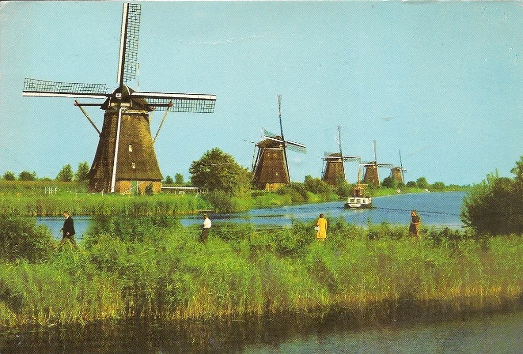 Ansichtkaart Kinderdijk, molens., Ophalen of Verzenden, 1960 tot 1980, Gelopen, Zuid-Holland