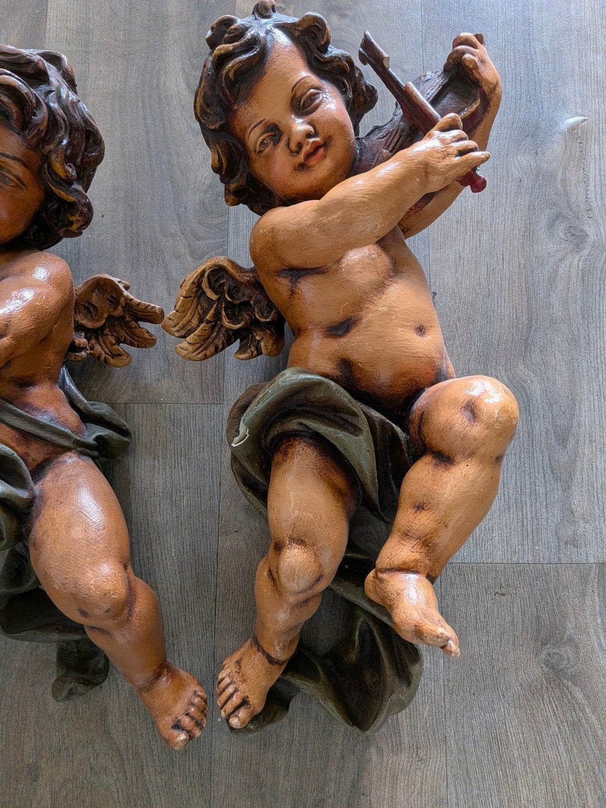 prachtige set Vintage Italiaanse Barok Engelen / Putti – Mid, Ophalen, Groep mensen, 50 - 100 cm, Handgemaakt