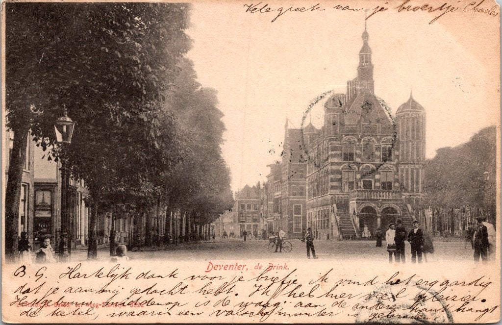 Deventer - 12 antieke ansichtkaarten, Verzenden, Voor 1920, Gelopen, Overijssel