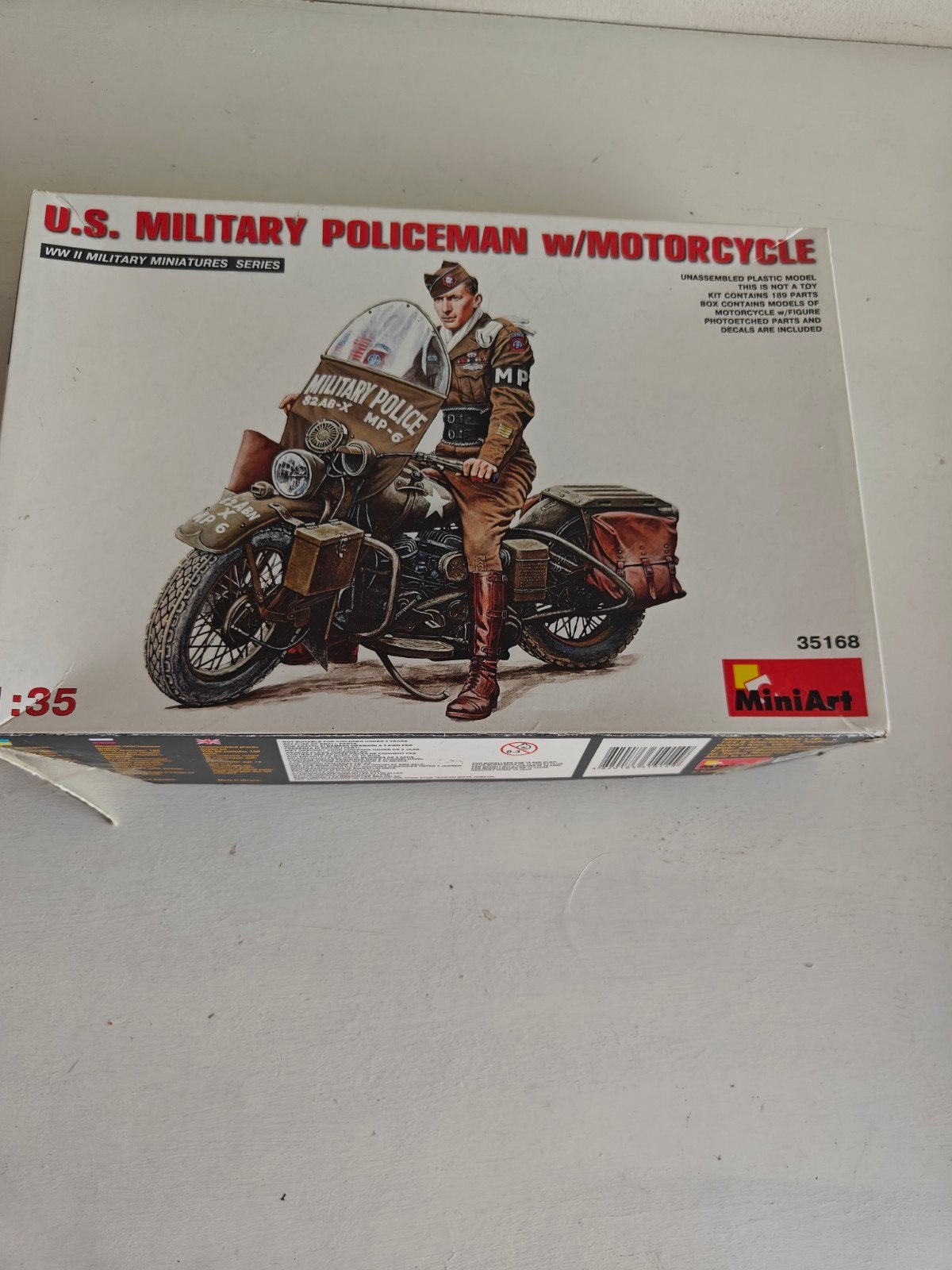 MiniArt U.S. Military Policeman w/ Motorcycle 1:35, Overige merken, 1:32 tot 1:50, Overige typen, Nieuw