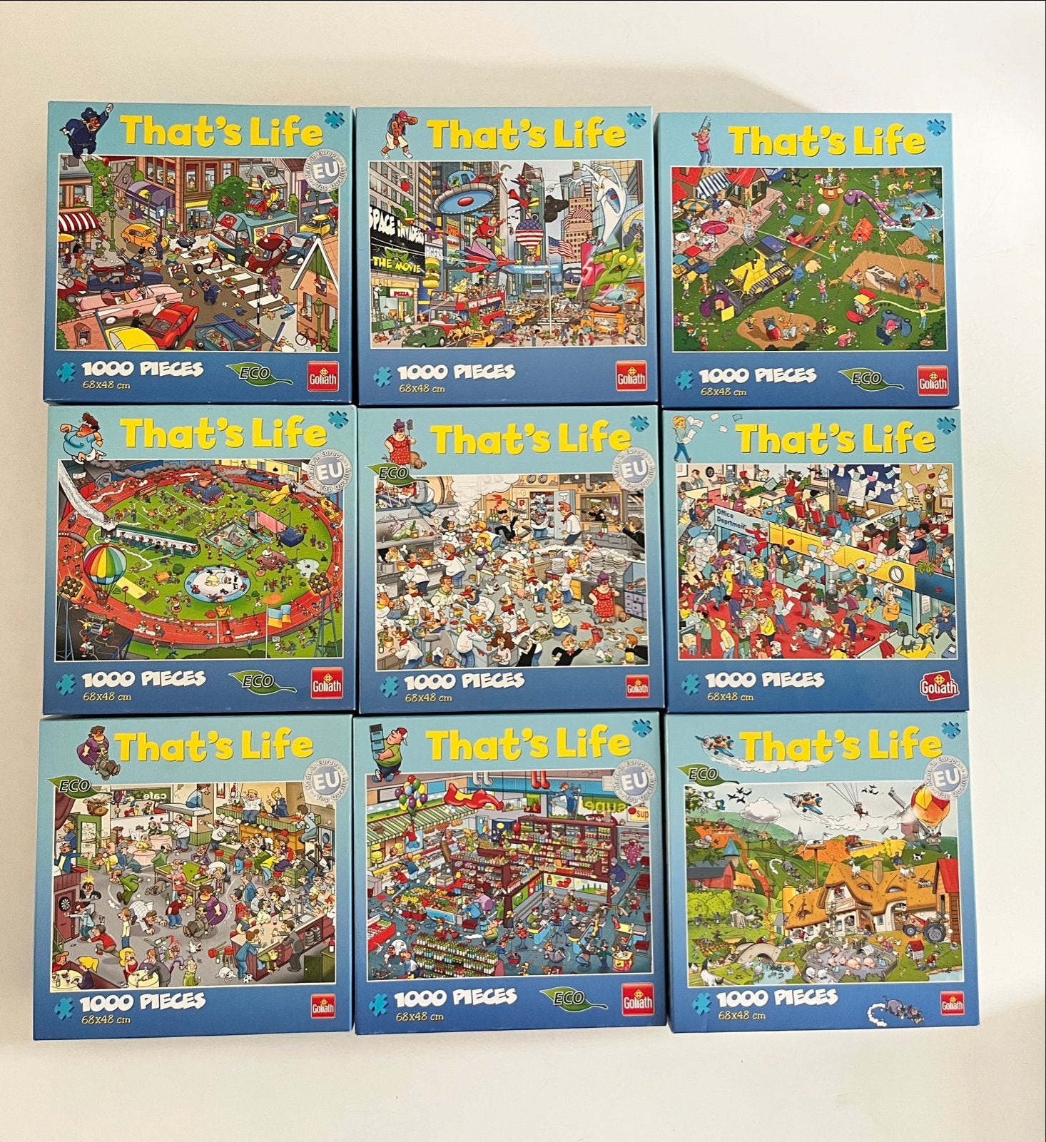 Goliath That's Life Puzzels - 9x 1000 stukjes, Ophalen, 500 t/m 1500 stukjes, Zo goed als nieuw, Legpuzzel