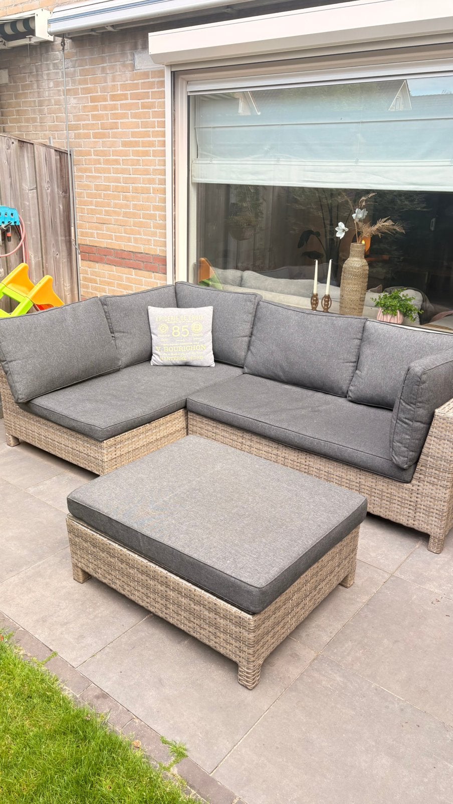 Loungeset, Tuin en Terras, Ophalen, 4 zitplaatsen, Kunststof, Gebruikt