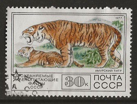Rusland 6, tijger, Verzenden, Gestempeld