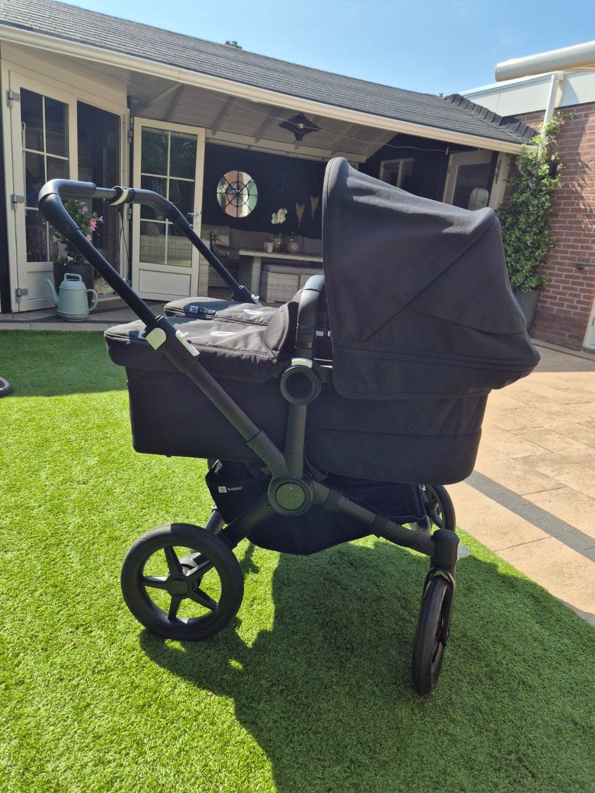 Bugaboo Donkey 5 Twin full black met autostoeltjes, Kinderen en Baby's, Kinderwagens en Combinaties, Ophalen, Bugaboo, Combiwagen