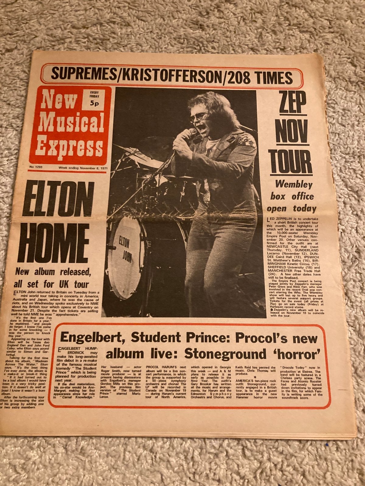 NME 6 november 1971 KRIS KRISTOFFERSON Family MAYTALS, Ophalen of Verzenden