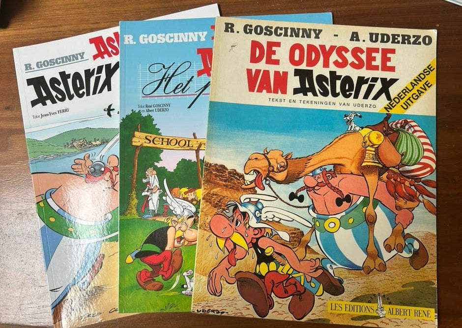 Asterix - De Odyssee, Bij de Picten, Het pretpak 1e druk, Boeken, Meerdere stripboeken, Ophalen of Verzenden, Gelezen