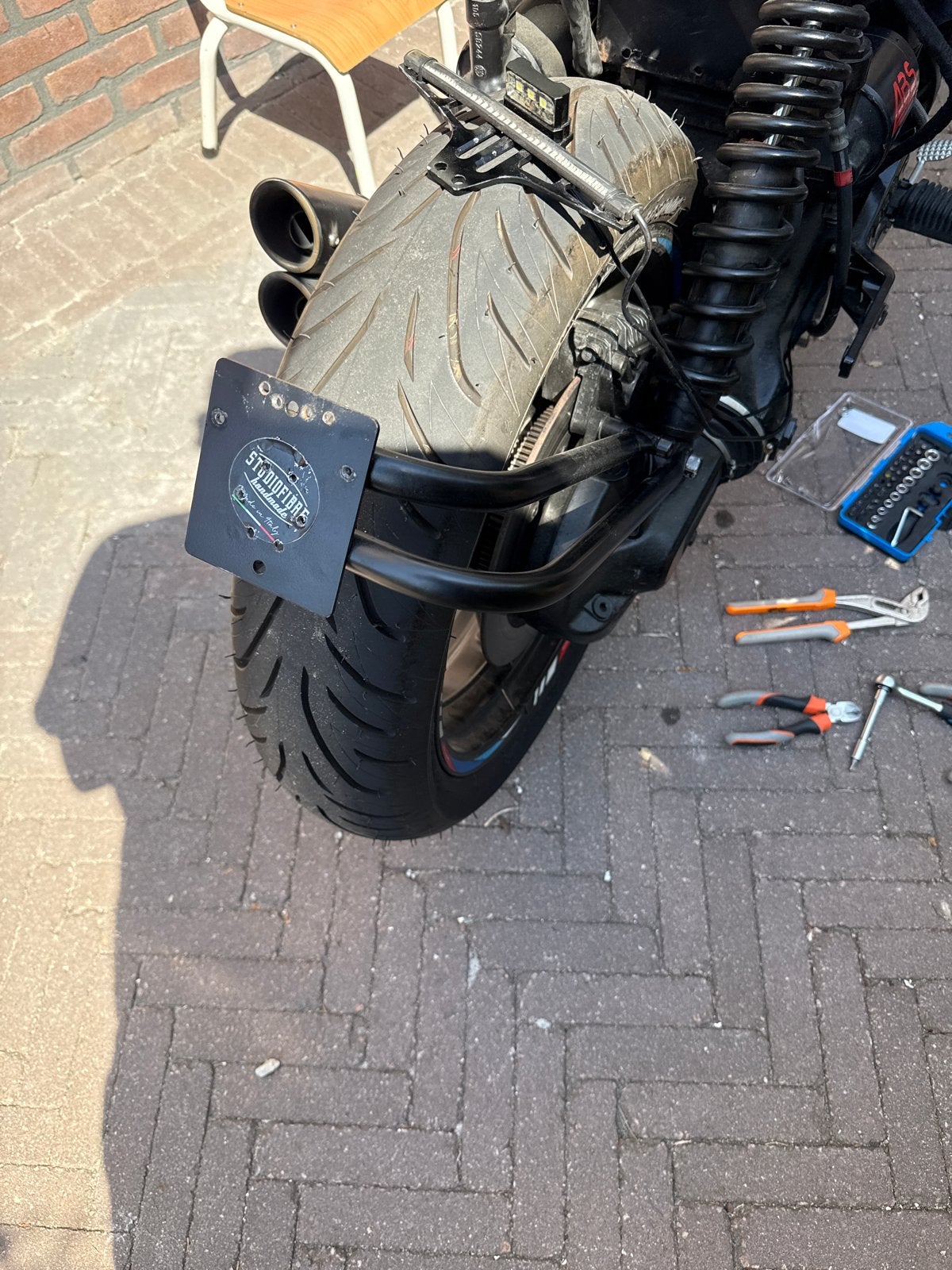 BMW K100 / K75 Korte kentekenplaathouder met LED-verlichting, Ophalen of Verzenden, Gebruikt