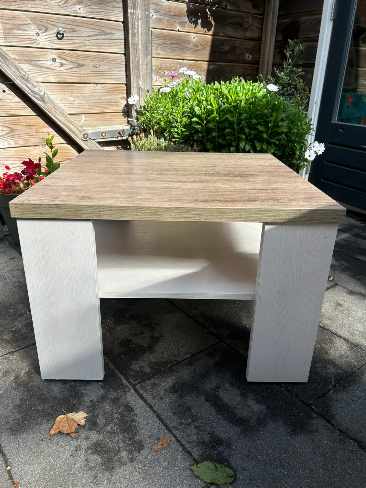 Stevige Salontafel 67 x 67 en 46 hoog, Ophalen, Gebruikt, Vierkant, 50 tot 100 cm