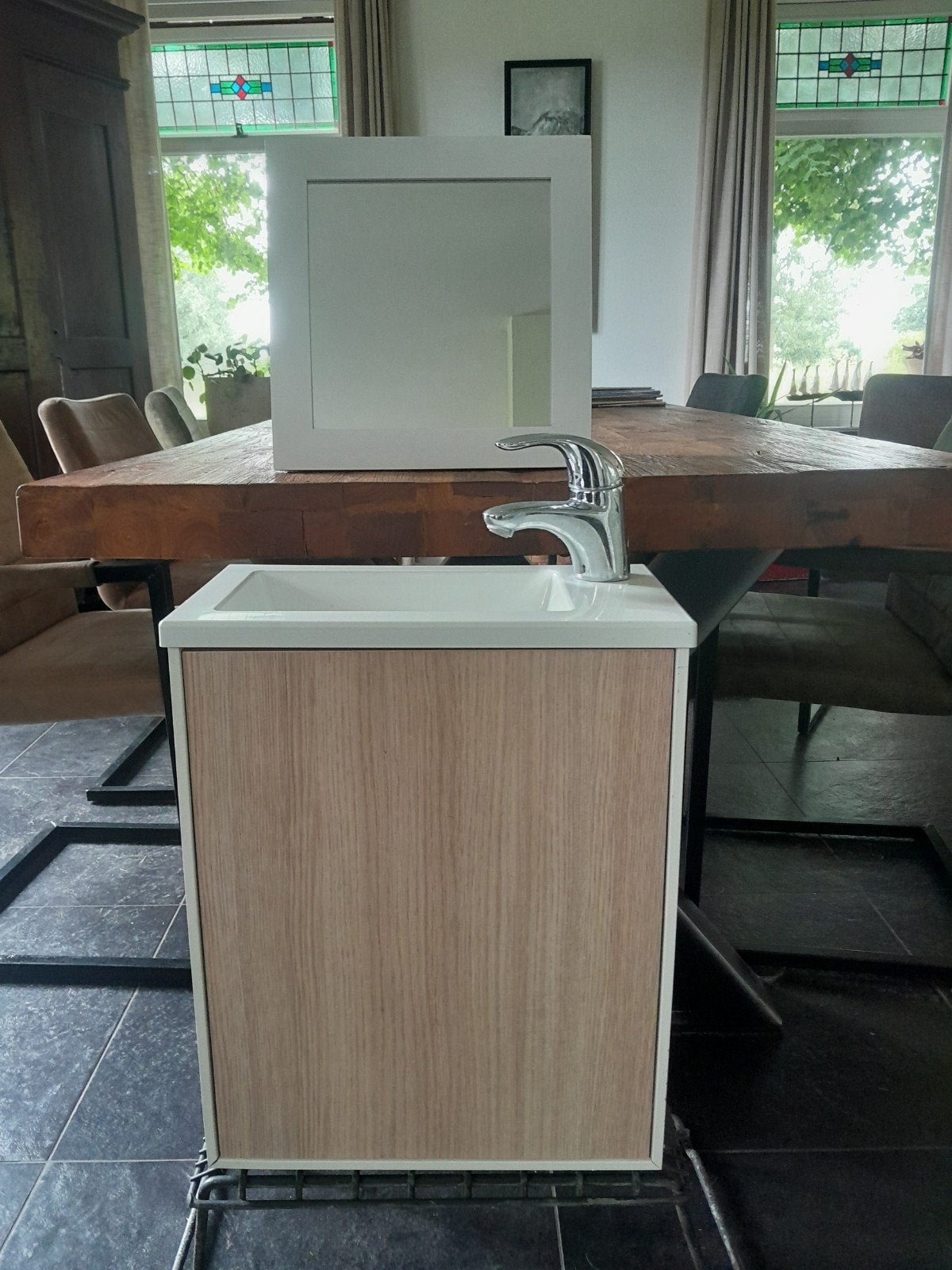 Kleine wastafelcombinatie voor beperkte ruimte, Huis en Inrichting, Badkamer | Badkamermeubels, Ophalen of Verzenden, 25 tot 50 cm