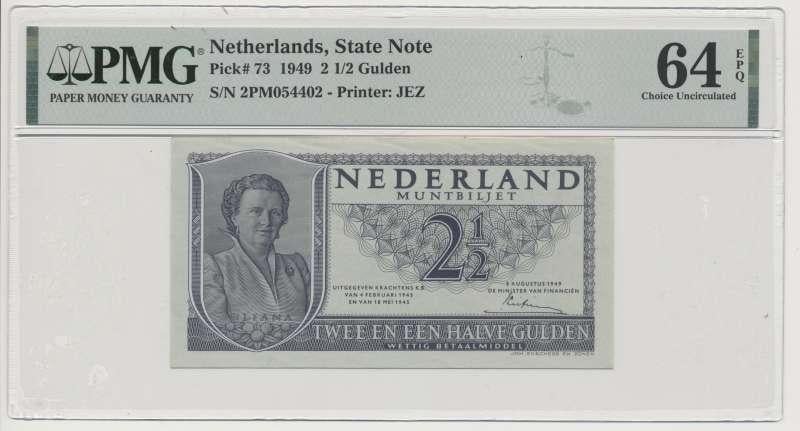 Nederland 2,5 Gulden 1949 Juliana PMG64, Ophalen of Verzenden, 2½ gulden, Los biljet