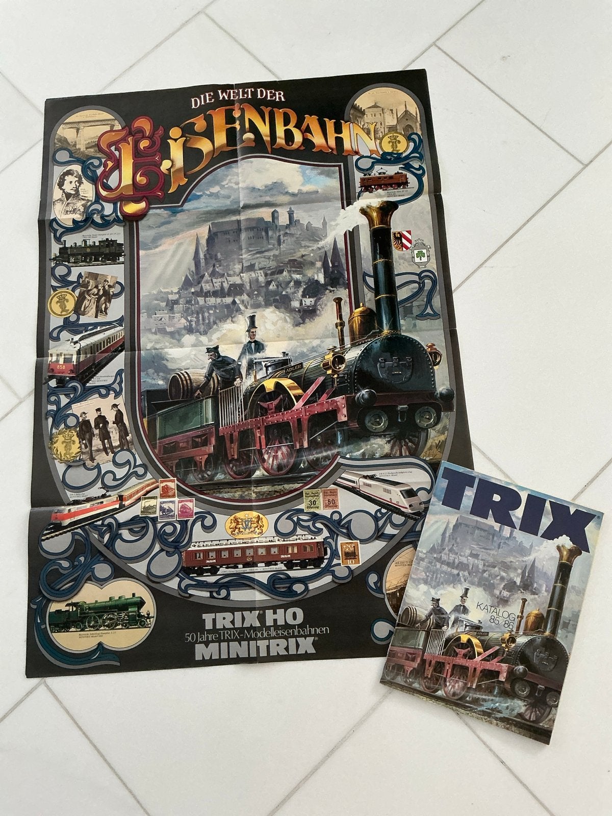 Trix HO Minitrix Poster en Catalogus - De Wereld van de Spoo, Ophalen of Verzenden, Gebruikt, Trein, Kaart of Prent