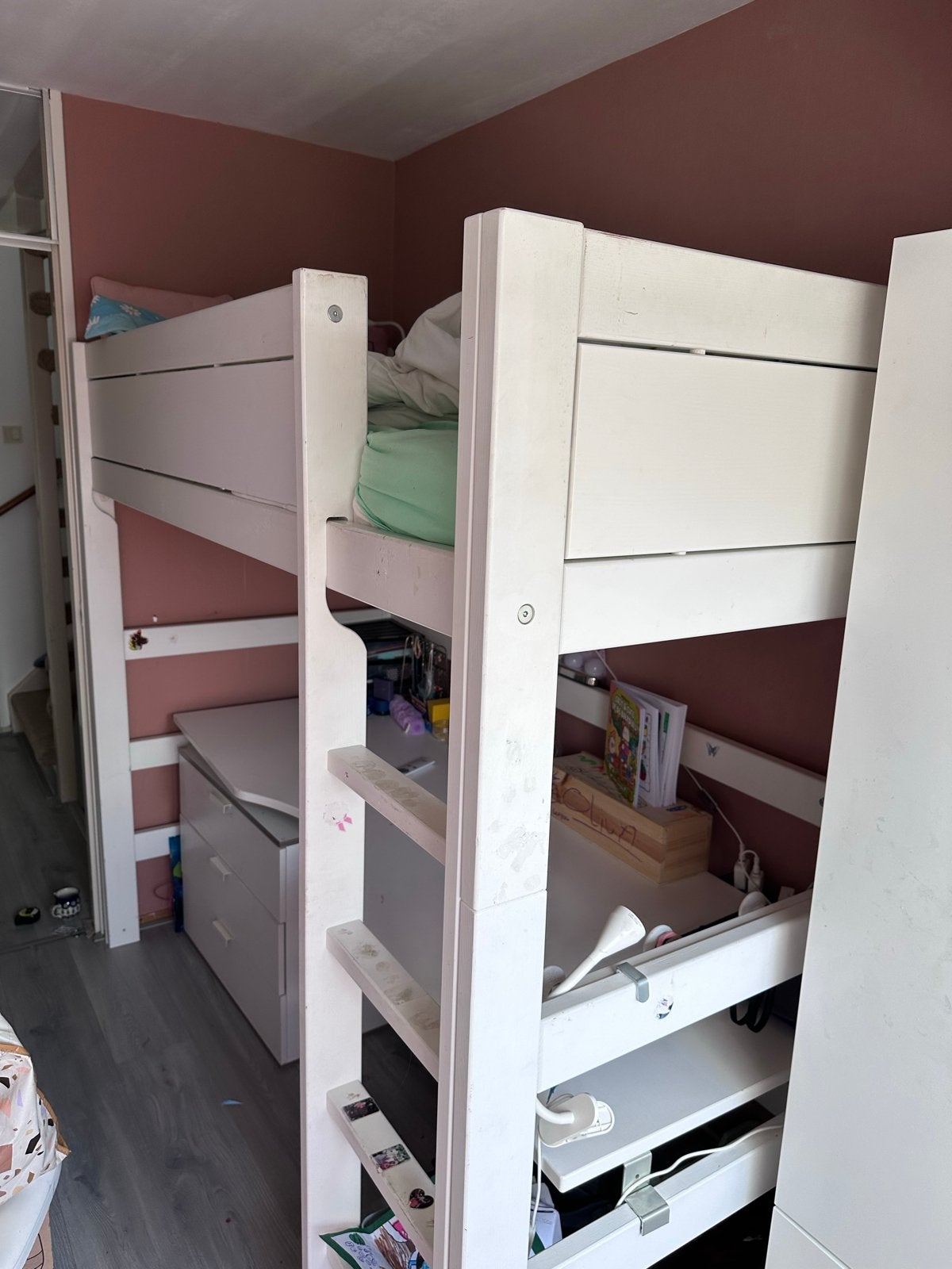 Hoogslaper met bureau, Ophalen, Gebruikt, Eenpersoons, 200 cm