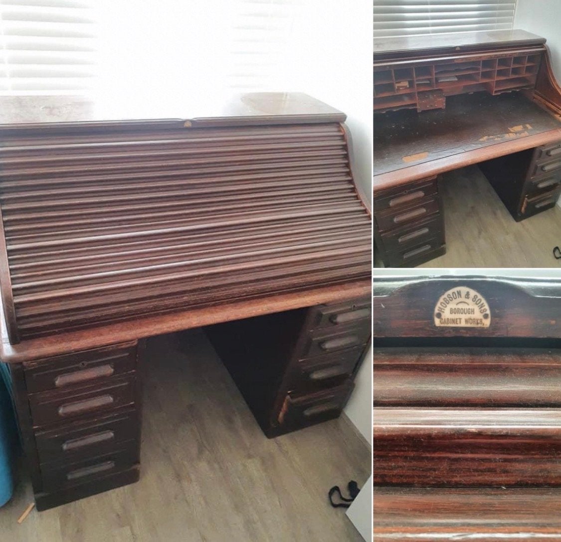 Antiek rolluikbureau van Hobson & Sons, Ophalen
